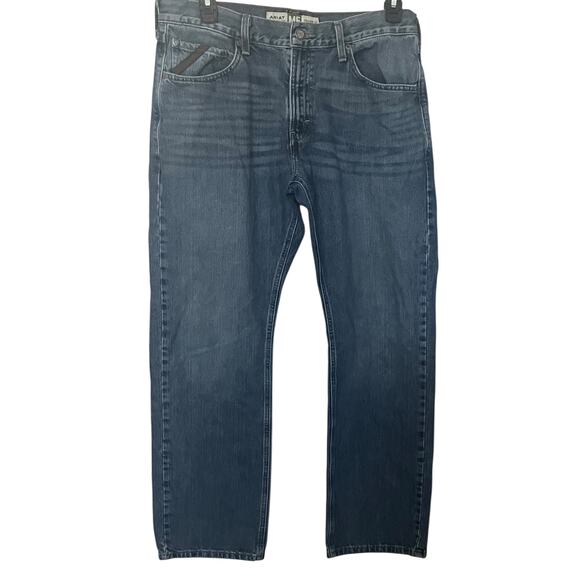 ARIAT LEGACY REBAR M5 STRAIGHT LEG & FIT HI-RISE JEANS, MENS, 35/32, DENIM BLUE - Picture 1 of 12